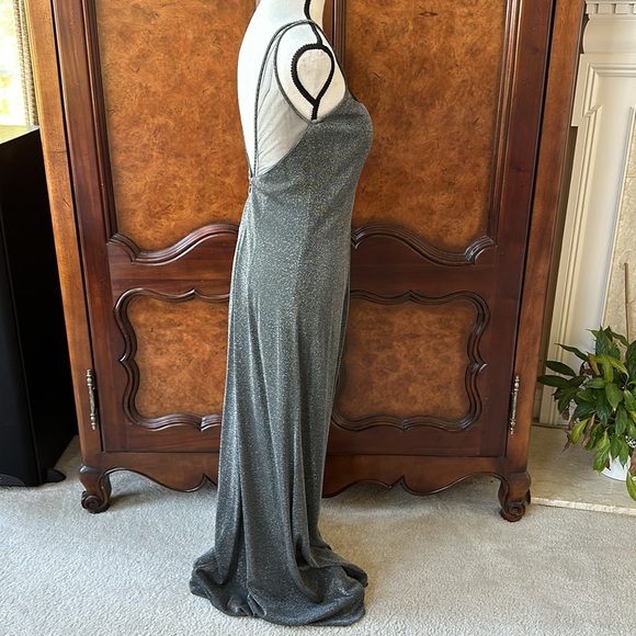 Rimini Sleeveless Silver Metallic Maxi Dress - Picture 6 of 12